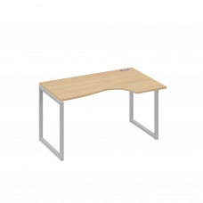 Стол правый "Классика" эргономичный на металлокаркасе QUATTRO натуральный дуб / металлокаркас серый А4 С4 044 НД
