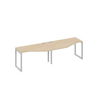 Рабочая станция опоры QUATTRO столы (2х140) Техно дуб скандинавский / металлокаркас серый А4 С4 053-2 ДК