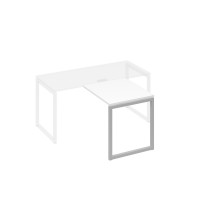 Брифинг-приставка каркасе QUATTRO металлический белый премиум / металлокаркас серый А4 С4 073 БП