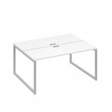 Рабочая станция каркасе QUATTRO (2х160) белый премиум / металлокаркас серый А4 С4 172 БП