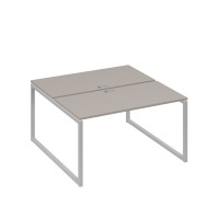 Рабочая станция 2х140 на опорах QUATTRO мокко премиум / металлокаркас серый А4 С4 174 МП