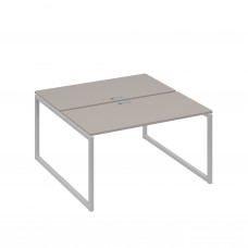 Рабочая станция 2х140 на опорах QUATTRO мокко премиум / металлокаркас серый А4 С4 174 МП