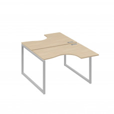 Рабочая станция эргономичная Классика каркас QUATTRO (2х120) дуб скандинавский / металлокаркас серый А4 С4 180 ДК