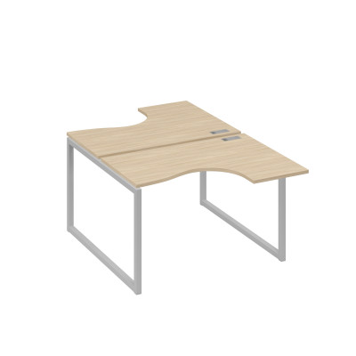 Рабочая станция эргономичная Классика каркас QUATTRO (2х120) дуб скандинавский / металлокаркас серый А4 С4 180 ДК
