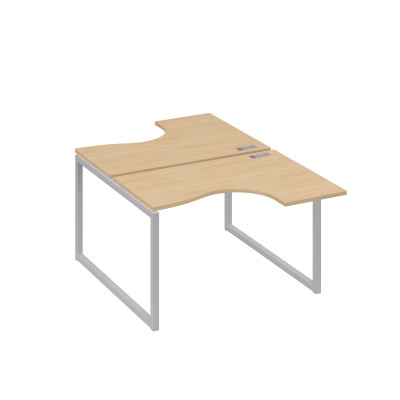 Рабочая станция эргономичная Классика каркас QUATTRO (2х120) натуральный дуб / металлокаркас серый А4 С4 180 НД