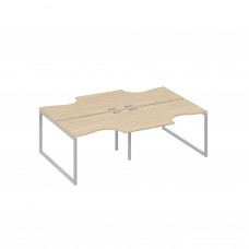 Рабочая станция столы (4х120) Классика опоры QUATTRO дуб скандинавский / металлокаркас серый А4 С4 183-2 ДК