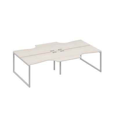 Рабочая станция (4х140) столы Классика каркас QUATTRO дуб / металлокаркас серый А4 С4 184-2 ДШ