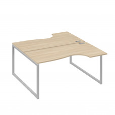 Рабочая станция (2х160) столы Классика опоры QUATTRO дуб скандинавский / металлокаркас серый А4 С4 185 ДК