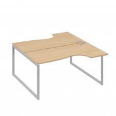 Рабочая станция (2х160) столы Классика опоры QUATTRO натуральный дуб / металлокаркас серый А4 С4 185 НД