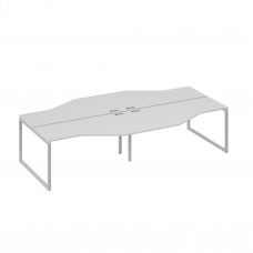 Рабочая станция со столами (4х160) Техно опоры QUATTRO серый / металлокаркас серый А4 С4 188-2 СЕ