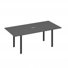 Стол 200 на металлокаркасе UNO в переговорную антрацит премиум / металлокаркас антрацит А4 А1 123 АР