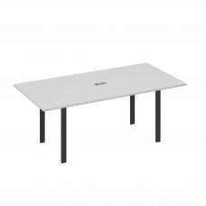 Стол 200 на металлокаркасе UNO в переговорную серый / металлокаркас антрацит А4 А1 123 СЕ