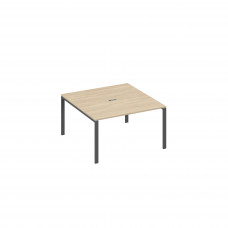 Стол 140x144 для переговоров каркас UNO дуб скандинавский / металлокаркас антрацит А4 А1 135 ДК