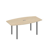 Стол для переговоров 180 опоры DUE дуб скандинавский / металлокаркас антрацит А4 А2 112 ДК