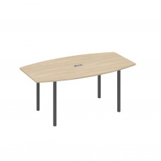 Стол для переговоров 180 опоры DUE дуб скандинавский / металлокаркас антрацит А4 А2 112 ДК