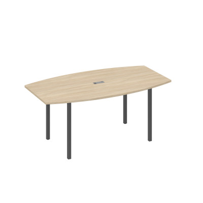 Стол для переговоров 180 опоры DUE дуб скандинавский / металлокаркас антрацит А4 А2 112 ДК