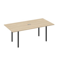 Стол 200 переговорный с металлокаркасом DUE дуб скандинавский / металлокаркас антрацит А4 А2 123 ДК
