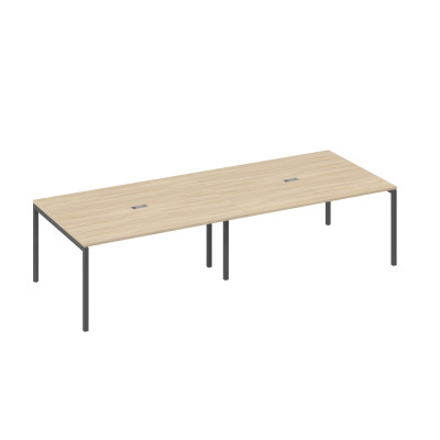Стол переговорный 320 на металлокаркасе DUE дуб скандинавский / металлокаркас антрацит А4 А2 133-2 ДК