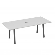 Стол 220 на каркасе TRE для переговоров серый / металлокаркас антрацит А4 А3 124 СЕ