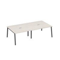 Стол 280 с опорами TRE для переговоров дуб / металлокаркас антрацит А4 А3 135-2 ДШ