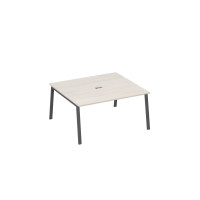 Стол 160 на каркасе TRE в переговорную дуб / металлокаркас антрацит А4 А3 136 ДШ