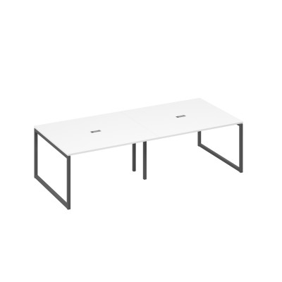Стол для переговоров 280 на каркасе QUATTRO белый премиум / металлокаркас антрацит А4 А4 132-2 БП
