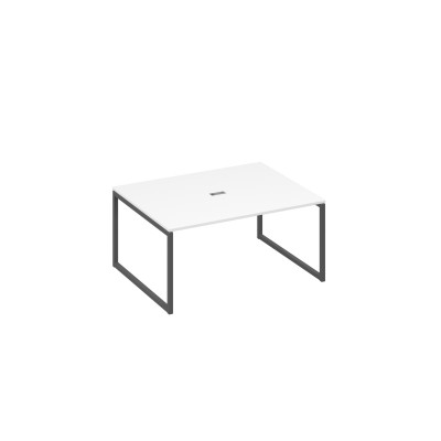 Стол 160 на опорах QUATTRO для переговоров белый премиум / металлокаркас антрацит А4 А4 133 БП