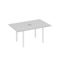 Стол 160 на металлокаркасе UNO переговорный серый / металлокаркас белый А4 Б1 121 СЕ