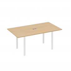 Стол 180 на металлокаркасе UNO для переговоров натуральный дуб / металлокаркас белый А4 Б1 122 НД