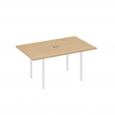 Стол для переговоров 160 прямой на каркасе DUE натуральный дуб / металлокаркас белый А4 Б2 121 НД