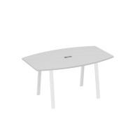 Стол 160 переговорный на ножках TRE серый / металлокаркас белый А4 Б3 111 СЕ