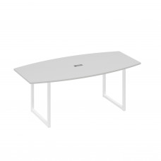 Стол переговорный 200 с металлокаркасом QUATTRO серый / металлокаркас белый А4 Б4 113 СЕ