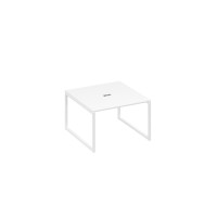 Стол 120 на металлокаркасе QUATTRO переговорный белый премиум / металлокаркас белый А4 Б4 131 БП