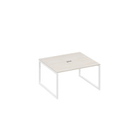 Стол 140 для переговоров каркас QUATTRO дуб / металлокаркас белый А4 Б4 132 ДШ