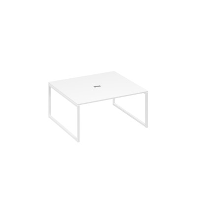 Стол переговорный 160 на каркасе QUATTRO белый премиум / металлокаркас белый А4 Б4 136 БП