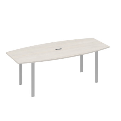 Стол 220 для переговоров фигурный на металлокаркасе UNO дуб / металлокаркас серый А4 С1 114 ДШ