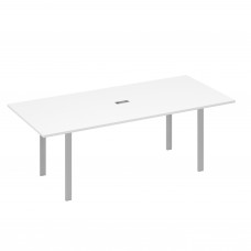 Стол 220 для переговорной каркасе UNO белый премиум / металлокаркас серый А4 С1 124 БП