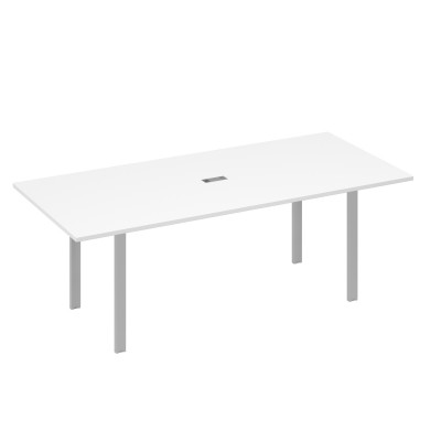 Стол 220 для переговорной каркасе UNO белый премиум / металлокаркас серый А4 С1 124 БП