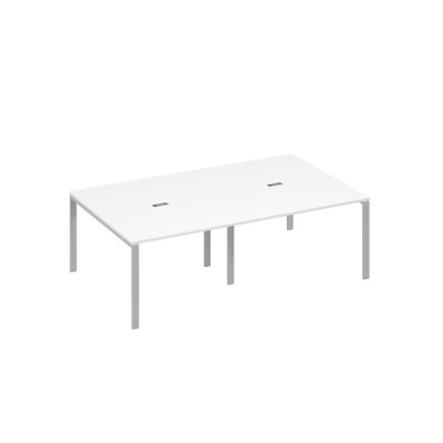 Стол 240x144 в переговорную металлокаркас UNO белый премиум / металлокаркас серый А4 С1 134-2 БП