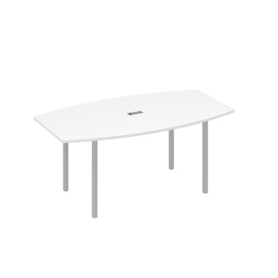 Стол для переговоров 180 опоры DUE белый премиум / металлокаркас серый А4 С2 112 БП