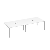 Стол переговорный 320 на металлокаркасе DUE белый премиум / металлокаркас серый А4 С2 133-2 БП
