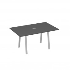 Стол 160 в переговорную металлокаркас TRE антрацит премиум / металлокаркас серый А4 С3 121 АР