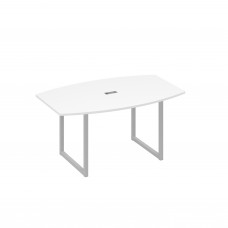 Стол 160 для переговоров на каркасе QUATTRO белый премиум / металлокаркас серый А4 С4 111 БП