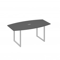 Стол для переговоров 180 на каркасе QUATTRO антрацит премиум / металлокаркас серый А4 С4 112 АР