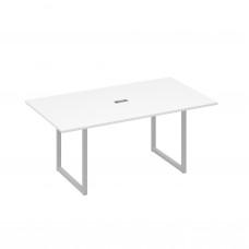 Стол 180 с опорами QUATTRO переговорный белый премиум / металлокаркас серый А4 С4 122 БП