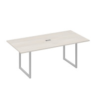 Стол 200 с металлокаркасом QUATTRO для переговоров дуб / металлокаркас серый А4 С4 123 ДШ