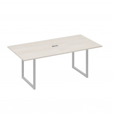 Стол 200 с металлокаркасом QUATTRO для переговоров дуб / металлокаркас серый А4 С4 123 ДШ