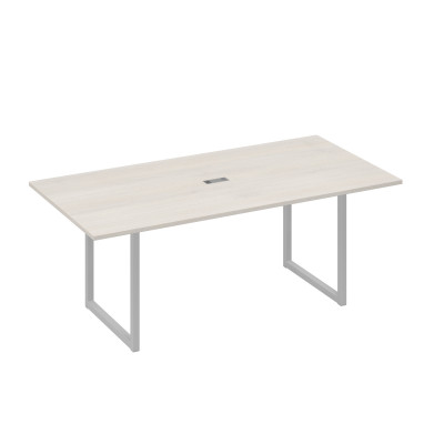 Стол 200 с металлокаркасом QUATTRO для переговоров дуб / металлокаркас серый А4 С4 123 ДШ
