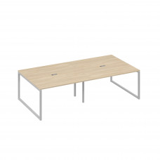 Стол 280 переговорный с опорами QUATTRO дуб скандинавский / металлокаркас серый А4 С4 135-2 ДК
