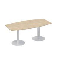 Стол 200x100 на колоннах фигурный для переговоров дуб скандинавский А4 ХР 113 ДК